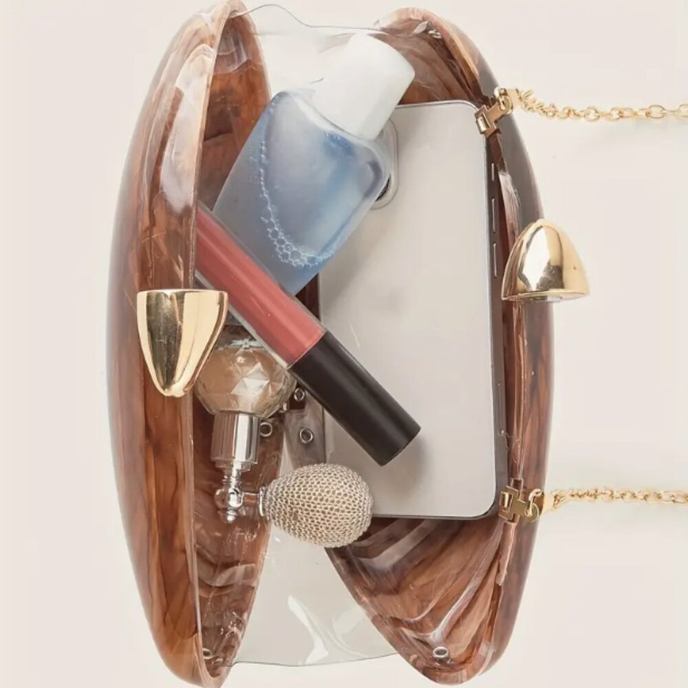 Chic Acrylic Clutch/Handbag/Crossbody (White) - Picture 7 of 16